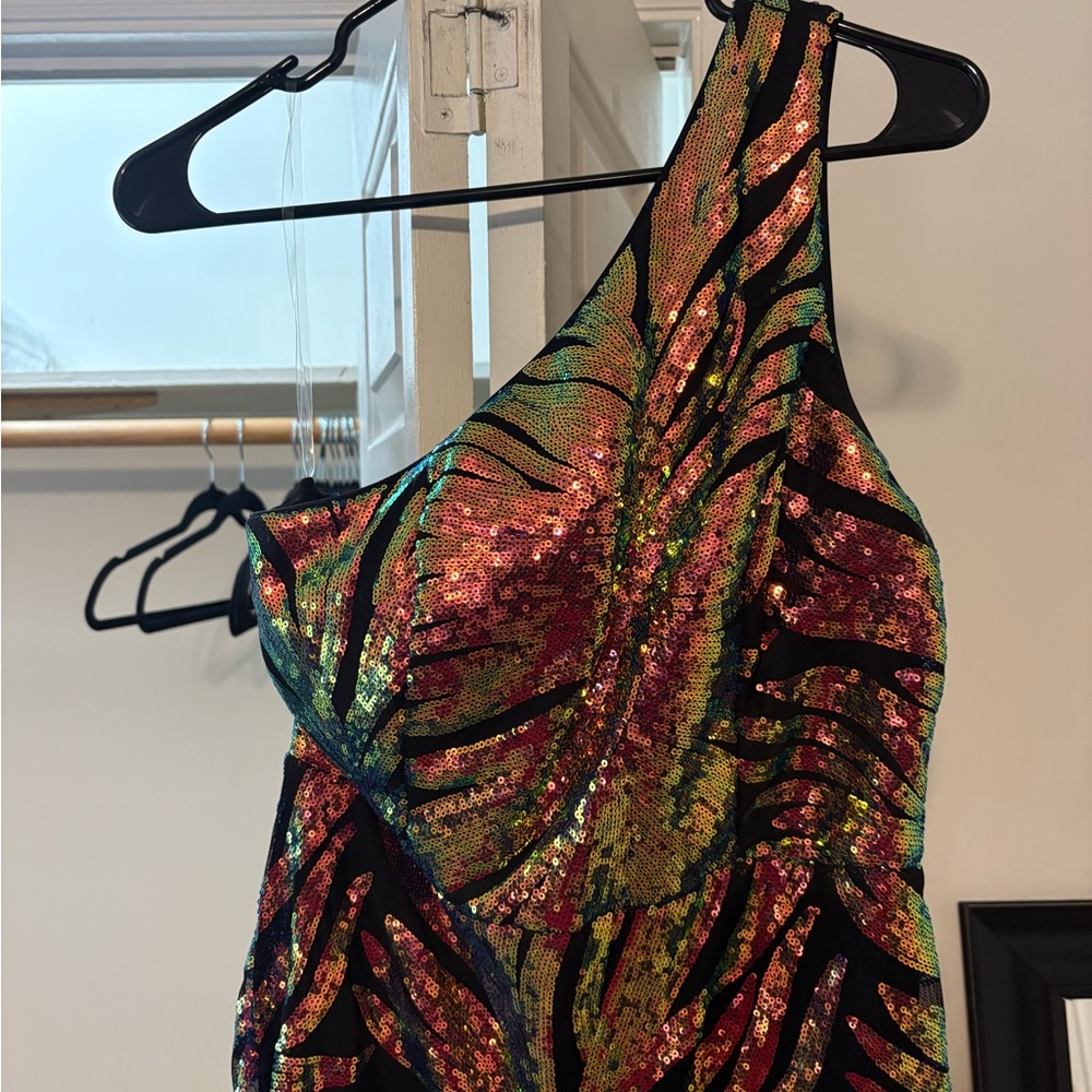 Multicolor Sequin Evening Gown - image 3